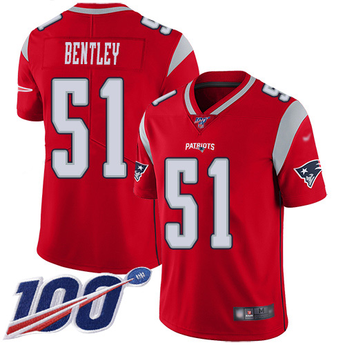 New England Patriots Football #51 100th Season Limited Red Men Ja Whaun Bentley NFL Jersey->youth nfl jersey->Youth Jersey